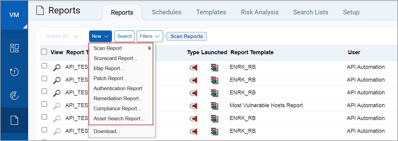 Reports Vulnerability report